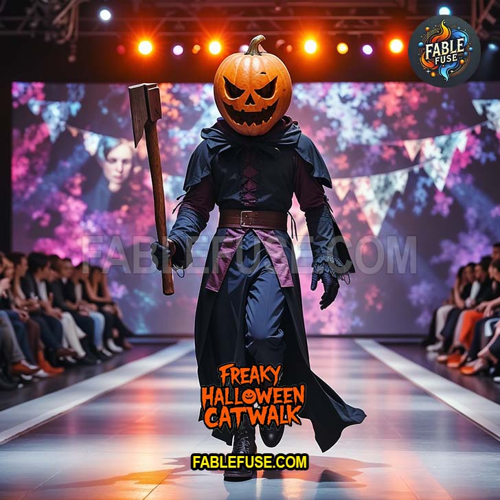 Headless Horseman walks the catwalk.