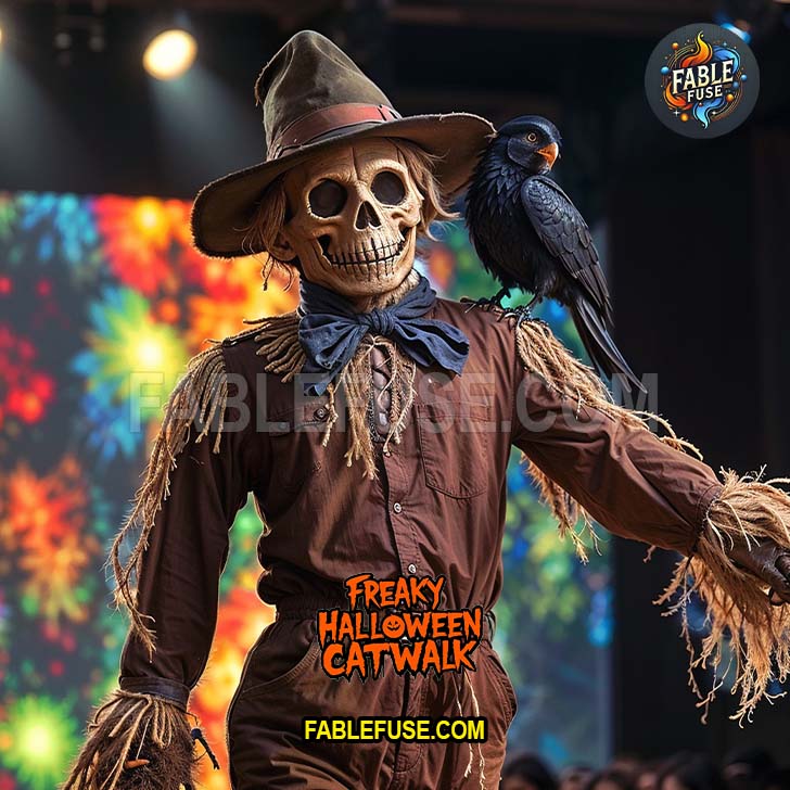 Scarecrow doing his thing down the catwalk.