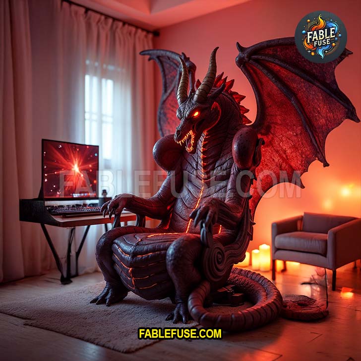 This chair doesn’t recline. It demands tribute, breathes fire at lag spikes, and guards your snacks like a jealous red dragon. Sit carefully or roll for initiative.