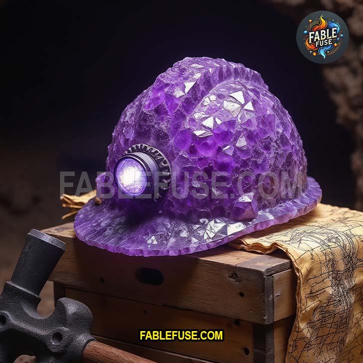 This amethyst helmet proves you can be safety-conscious and still look like you’re about to lead a crystal cult into a tunnel.